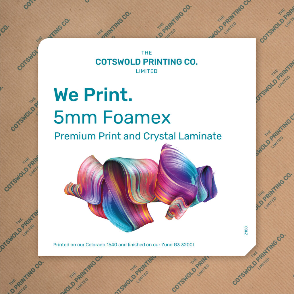 Pritned 5mm Foamex with Crystal Laminate